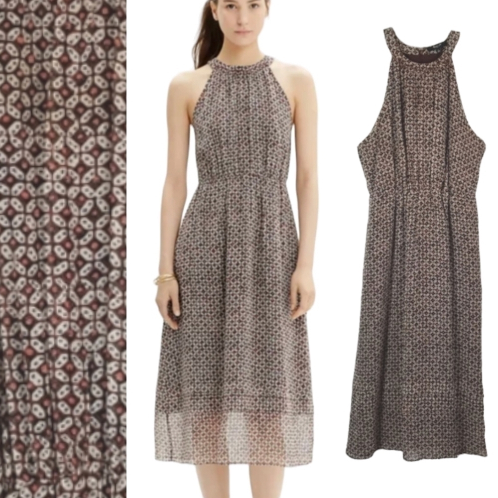 Madewell Silk Midi High Neck Halter Dress Size 6 Y2K Fairy Grunge Whimsigoth